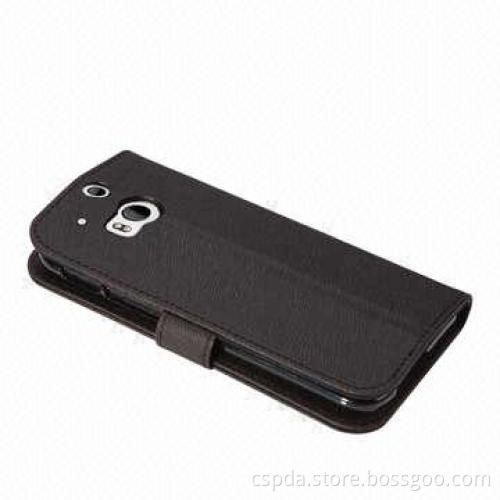 PU wallet case stand for HTC one 2